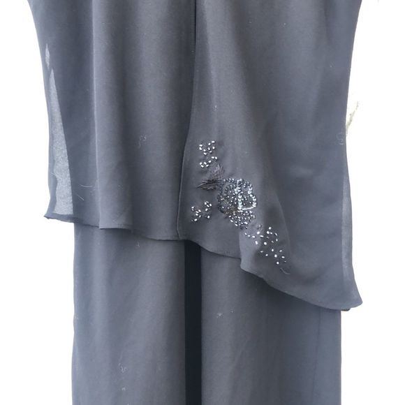 Vintage Sears Traditions Black Dress with Beading Details Size Medium - Picture 3 of 9